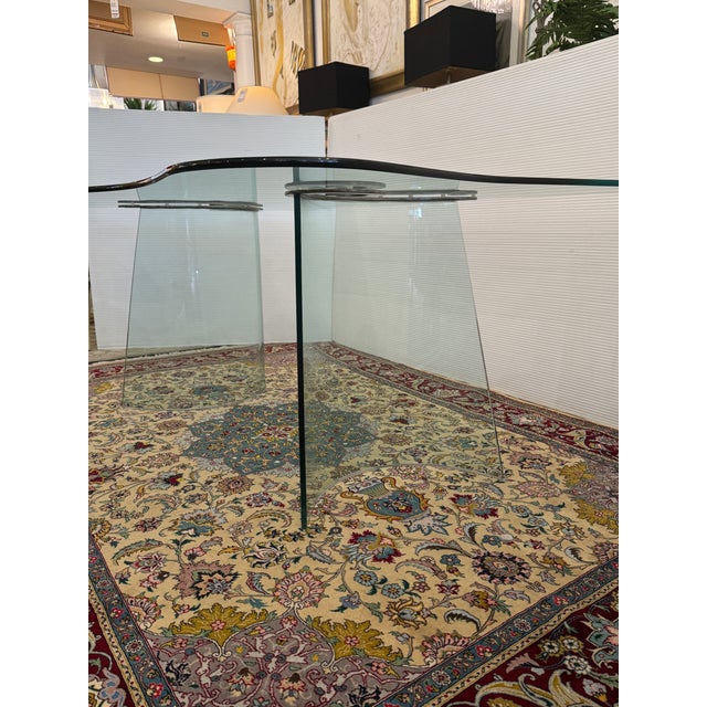 Post Modern Tempered Glass Dining Room Table For Sale In San Francisco - Image 6 of 12