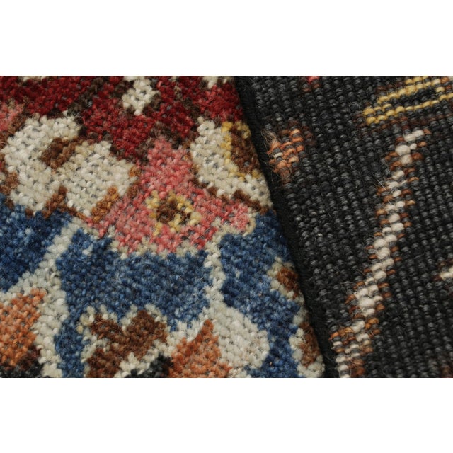 Textile Rug & Kilim’s Persian Kerman Style Rug in Black With Vibrant Floral Patterns For Sale - Image 7 of 7