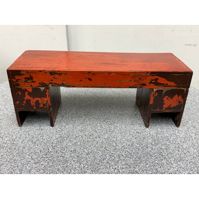 Traditional Antique Chinese Red Altar Table Box For Sale - Image 3 of 12