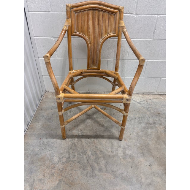 Mid 20th Century Mid 20th Century 4 McQuire Rattan, Pencil Reed Dining Chairs. Coordinate Well With Our Sheaf of Wheat Tables. For Sale - Image 5 of 10