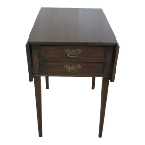 1980s Henkel Harris Black Cherry Drop-Leaf Side Table