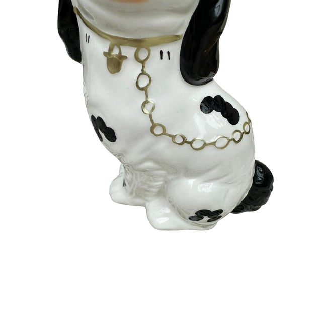 1950s 2 Classic Staffordshire Style Dog Statues. Pair English Style Spaniels Dogs For Sale - Image 10 of 12