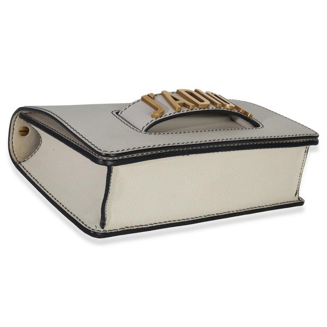 Off White Grained Calfskin JAdior Chain Flap Bag For Sale In New York - Image 6 of 9