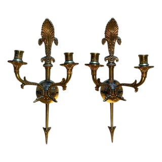 Empire Style Bronze Sconces, Set of 2 For Sale