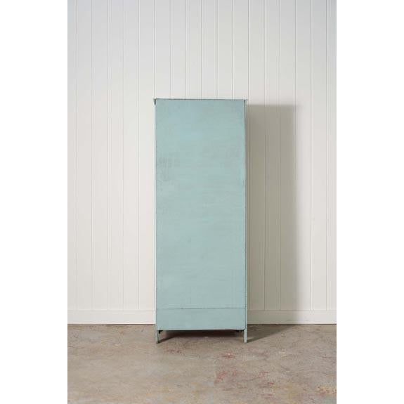 Early 1900's Blue Painted English Pine Paneled Cabinet For Sale In Charleston - Image 6 of 9