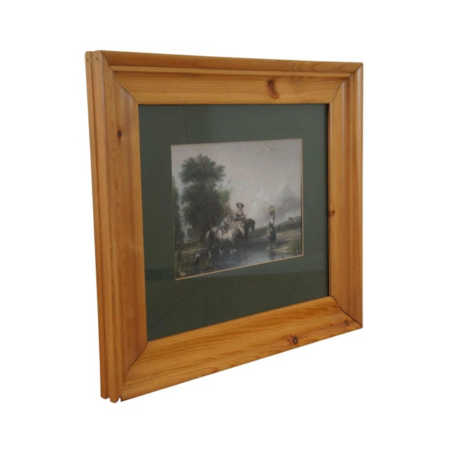 Framed late 19th century hand colored engraving titled "Returning from Market" after Sir Augustus Wall Callcott (original...