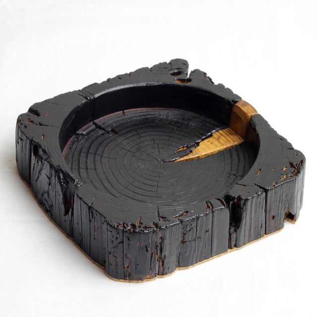 Contemporary Bruciata Tray - Wabi-Sabi Yakisugi Charred Wood Tray by Gabor Gobi For Sale - Image 3 of 9