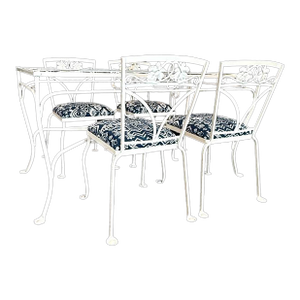 Vintage Wrought Iron Dining Set – Painted Benjamin Moore Mountain Peak White