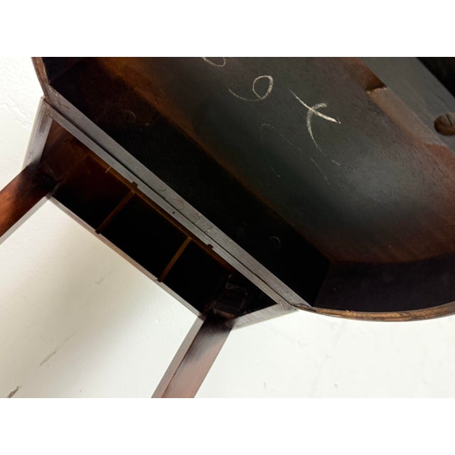 Circa 1920's Mahogany + Leather Side Table For Sale - Image 11 of 12