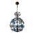 French Blue Flower Ball Crystal Prisms Maison Baguès Style Chandelier, 1920s For Sale
