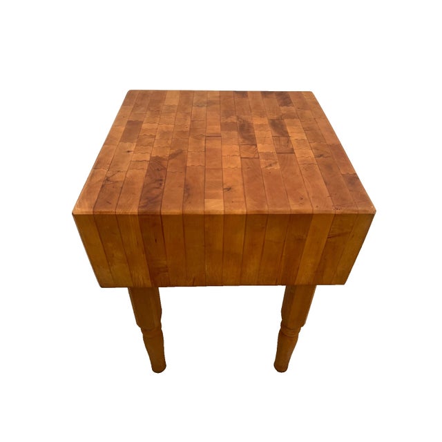 Wood Vintage Boos Butchers Block, Carving Kitchen Table Solid Dovetail Maple Slab For Sale - Image 7 of 12