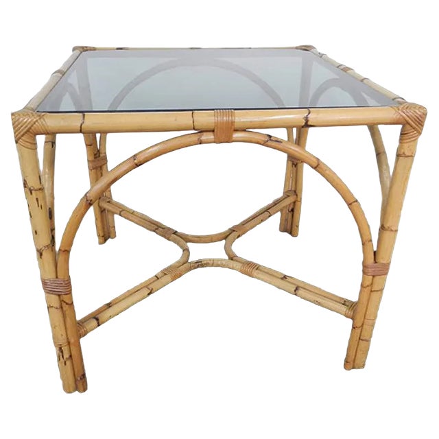 Rattan Table, Italy, 1970s For Sale