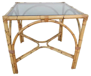 Rattan Table, Italy, 1970s