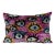 Pink Ikat Velvet Evil Eye Pillow Cover – Handmade Uzbek Decorative Throw Cushion 16'' X 24'' For Sale