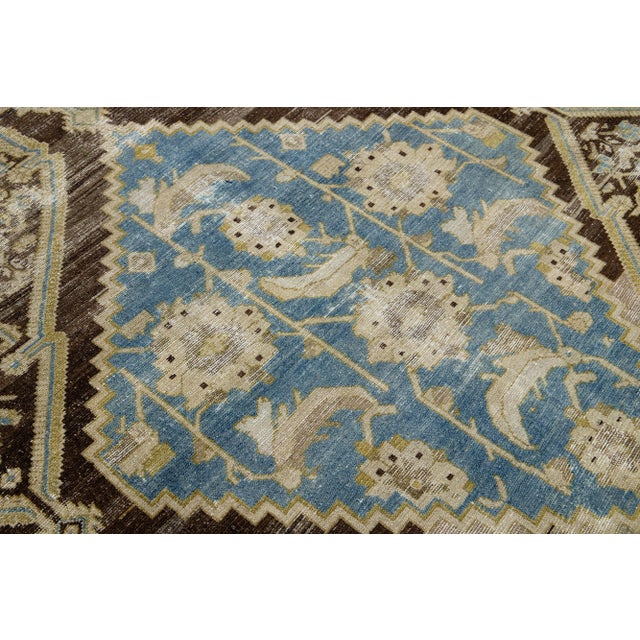 Textile Beige Antique Persian Malayer Wool Rug Tribal Motif From the 1900s For Sale - Image 7 of 9