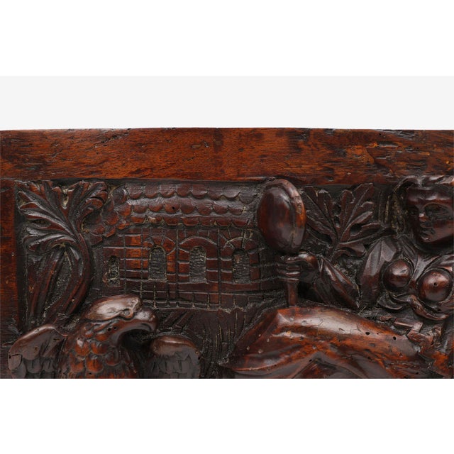 17th Century Gothic Hand-Sculpted Oak Panel, Belgium For Sale - Image 4 of 11