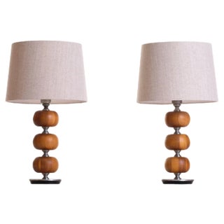 Swedish Table Lamps attributed to Tranås Stilarmatur, 1960s, Set of 2 For Sale