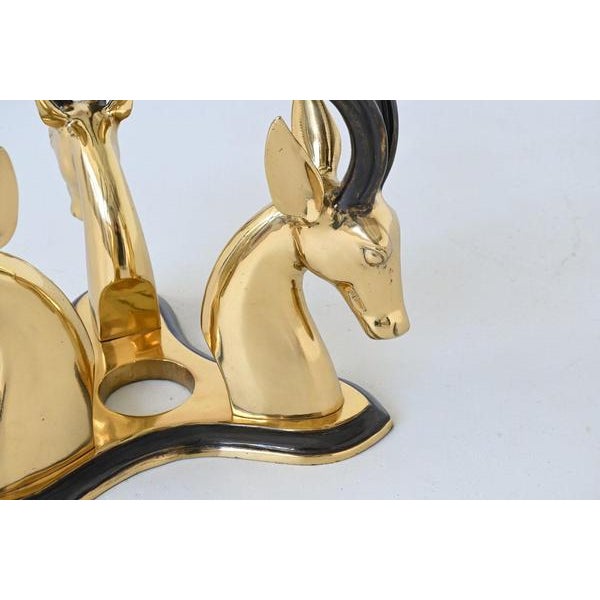 Hollywood Regency Coffee Table with Brass Antelope Structure, France, 1970s For Sale - Image 11 of 16