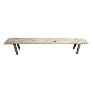 Andrianna Shamaris Teak Wood Wabi Sabi Bench For Sale