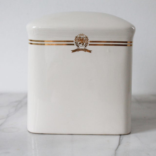 Vintage Tommy Hilfiger Ceramic Tissue Box Cover For Sale - Image 4 of 11