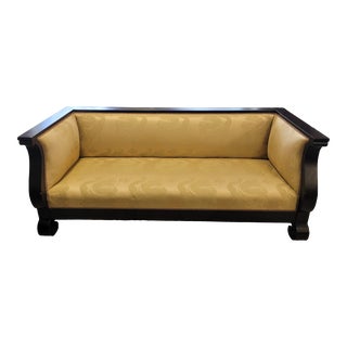 Mid 19th Century Antique Empire Sofa With Dragon Fabric For Sale