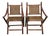 Early 20th Century Pair of British Colonial Campaign Folding Chairs · Faux Bamboo · Original Herringbone Wicker · Brass/Bronze Hardware For Sale