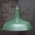 American industrial factory pendant light by benjamin usa green enamel white interior. metal top e27 / e26 this piece has...