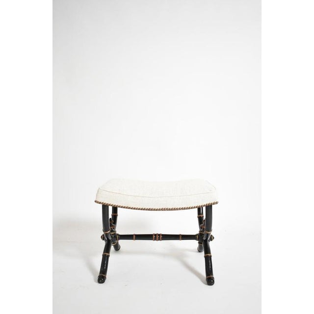 Napoleon III curule faux bamboo stool, XIXth c. Height: 40 cm - 15.75 in Length: 49 cm - 19.29 in Width: 44 cm - 17.32 in