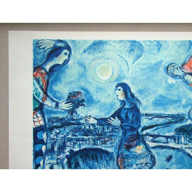 After Marc Chagall, Lovers Over Paris, 1985, Limited Edition Lithograph For Sale - Image 4 of 18