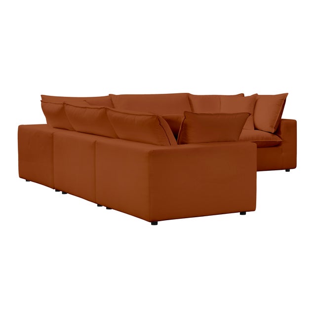 Cali Rust Performance Fabric Modular L-Sectional For Sale - Image 4 of 7