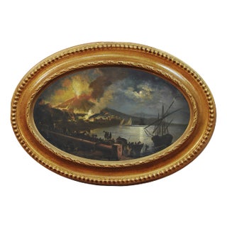 Naples, Posillipo School, Italian Landscape, Oil on Canvas, Framed For Sale