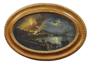 Naples, Posillipo School, Italian Landscape, Oil on Canvas, Framed