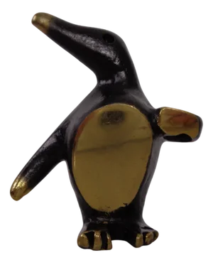 Brass Penguin Pen Holder by Walter Bosse for Hertha Baller, 1950s