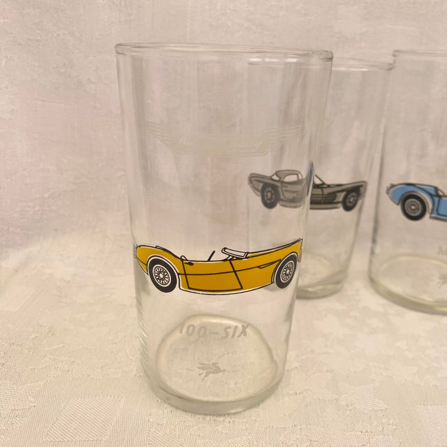 Mobil Oil Gas Classic and European Sports Cars Glasses - Set of 6 For Sale In Sacramento - Image 6 of 11