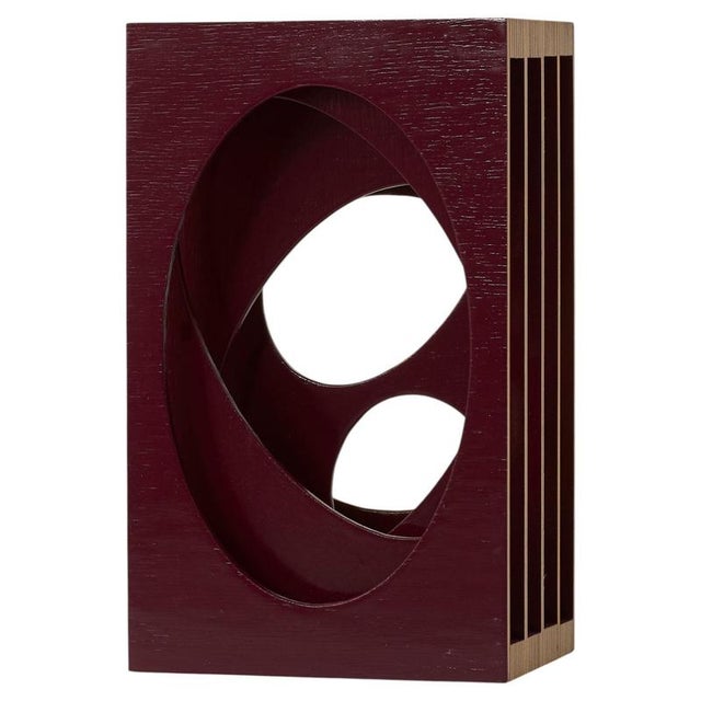Tall Circle Cube Series 12 Wall Sculpture in Birch Plywood by A Hint of Neon For Sale - Image 6 of 6