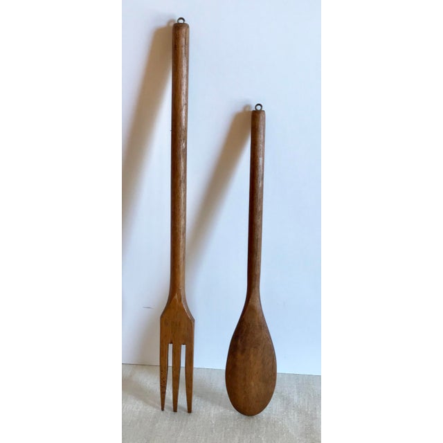 Hand Painted Wooden Fork And Spoon Set Of 2 Chairish