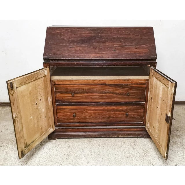 Vintage Italian Two Folds to Two Doors Lacquered Wood Cabinet For Sale - Image 4 of 9