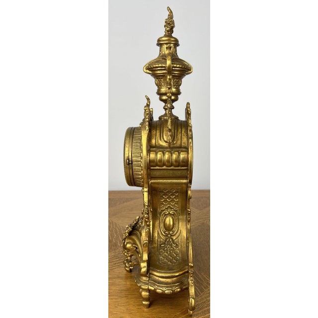 Vintage Style Clock in Brass For Sale - Image 9 of 14