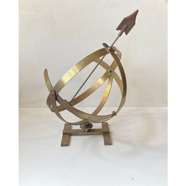 1950s Vintage Scandinavian Nautical Sundial in Brass, 1950s For Sale - Image 5 of 11