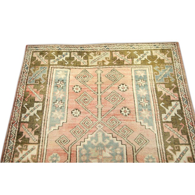 Vintage Handmade Turkish Rug Pastel Tones 4' X 5'10