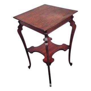 19th Century Solid Cherry Edwardian Two Tier Occasional Table For Sale