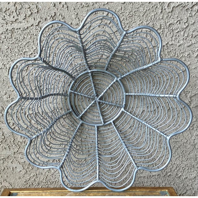 Late 20th-Century Industrial Chic Lotus Flower-Shaped Steel Wirework Centerpiece Bowl For Sale - Image 12 of 18