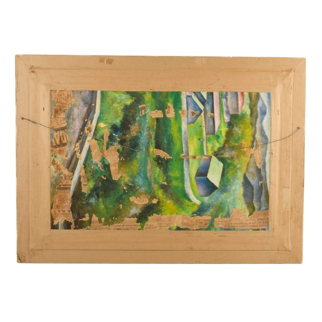 Wood Signed Manuel Eichelbaum "Jewish Wedding" Expressionist Oil on Board Framed Painting For Sale - Image 7 of 10