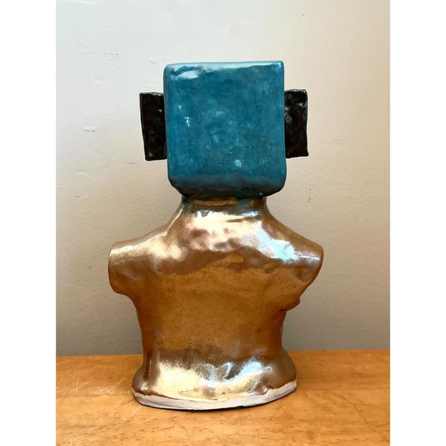 Vintage Abstract Ceramic Bust Sculpture For Sale - Image 10 of 12