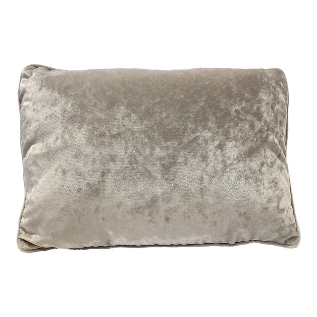 New Custom Handmade Osborne & Little Taupe Chenille Fabric Rectangular Pillow ($325 Wholesale) For Sale