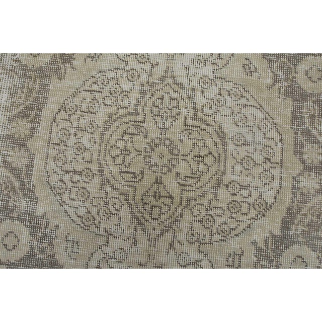 Beige Tabriz Rug 7’11” X 10’8” Beige Wool Vintage Distressed Hand-Knotted Carpet For Sale - Image 8 of 15