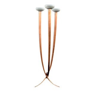 Mid 20th C Italian Floor Lamp in Copper Finish For Sale