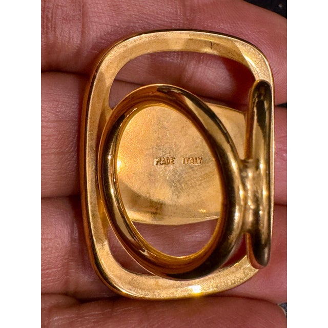 2010s Salvatore Ferragamo Ganchini scarf ring /Ring gold Tone, Medium Size For Sale - Image 5 of 18