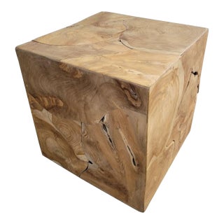 Teak Block Display Table For Sale