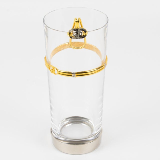 Gucci Barware Gold Plated and Enamel Cocktail Glass Makers in Box, circa 1980 For Sale - Image 16 of 18